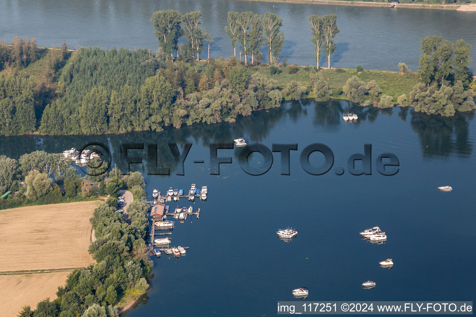 Marina on the island of Corsica in the district Oberhausen in Oberhausen-Rheinhausen in the state Baden-Wuerttemberg, Germany