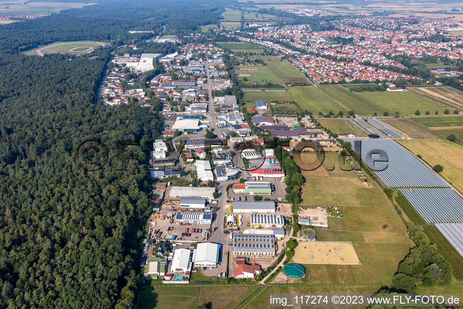 Am Kleinwald commercial area in the district Herxheim in Herxheim bei Landau in the state Rhineland-Palatinate, Germany