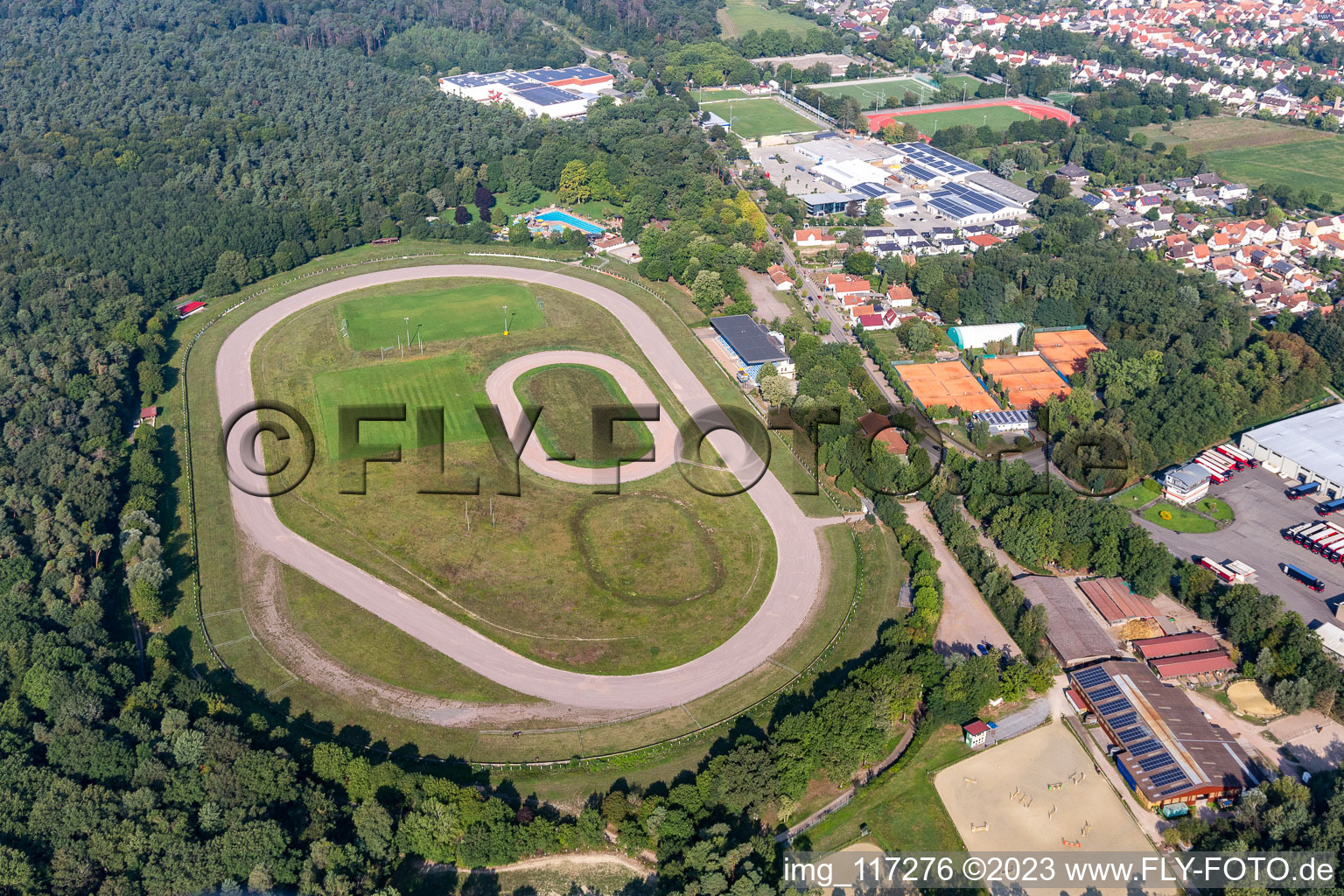 Racetrack in the district Herxheim in Herxheim bei Landau in the state Rhineland-Palatinate, Germany