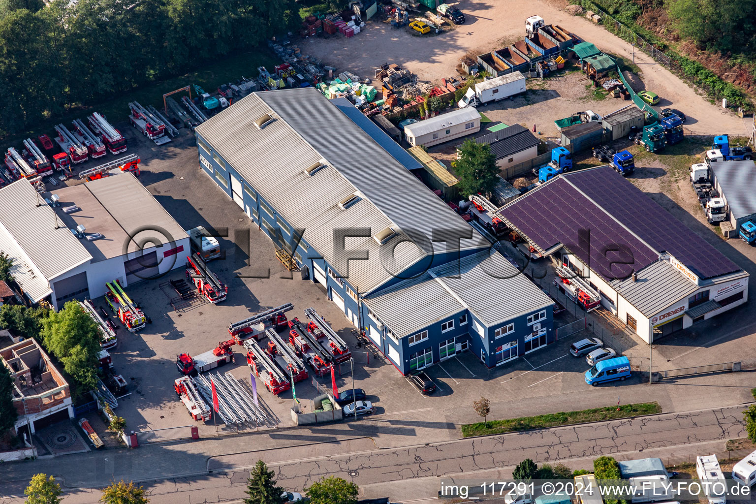 Horst Industrial Estate in the district Minderslachen in Kandel in the state Rhineland-Palatinate, Germany from above