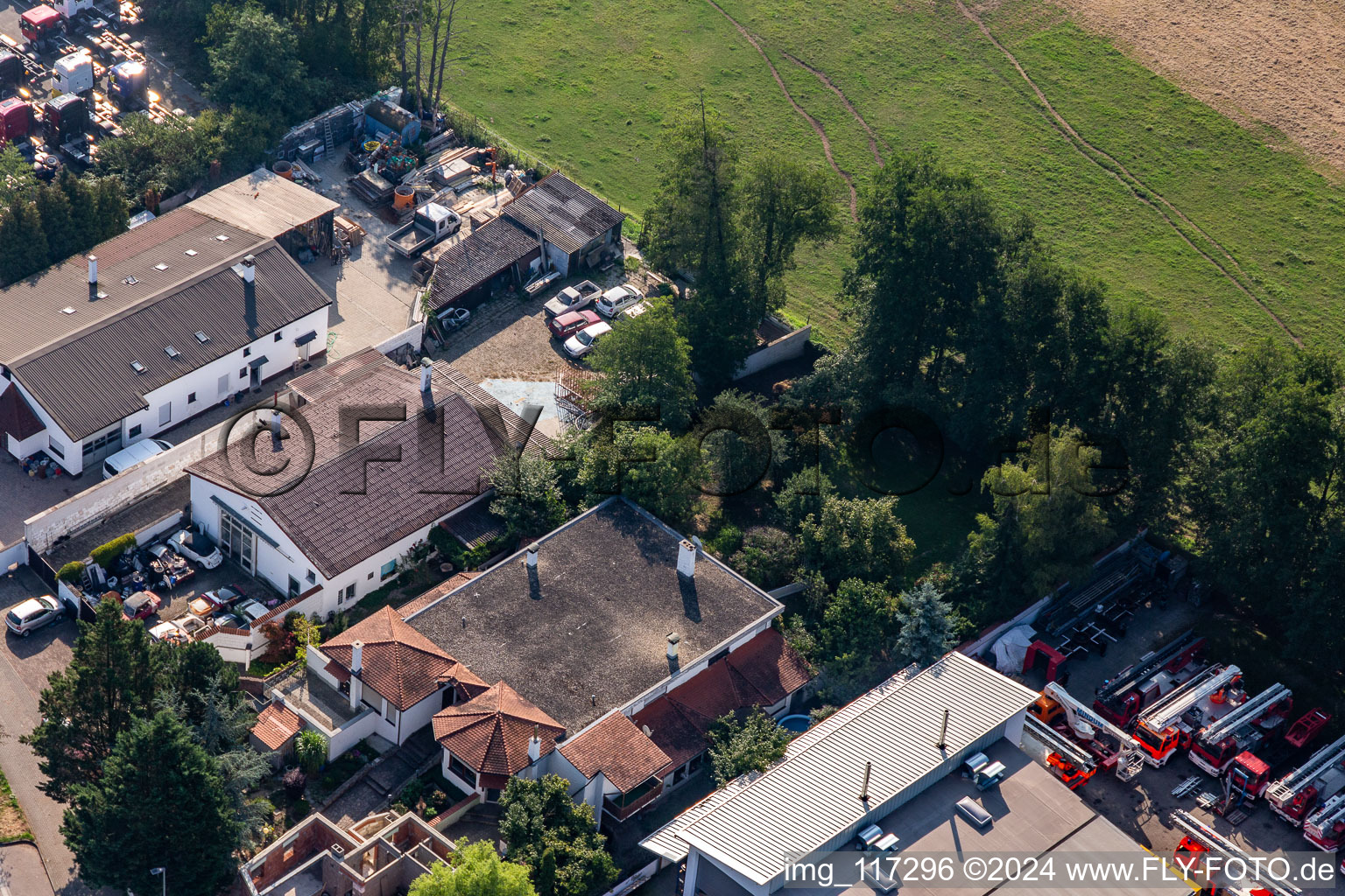 Horst Industrial Estate in the district Minderslachen in Kandel in the state Rhineland-Palatinate, Germany viewn from the air