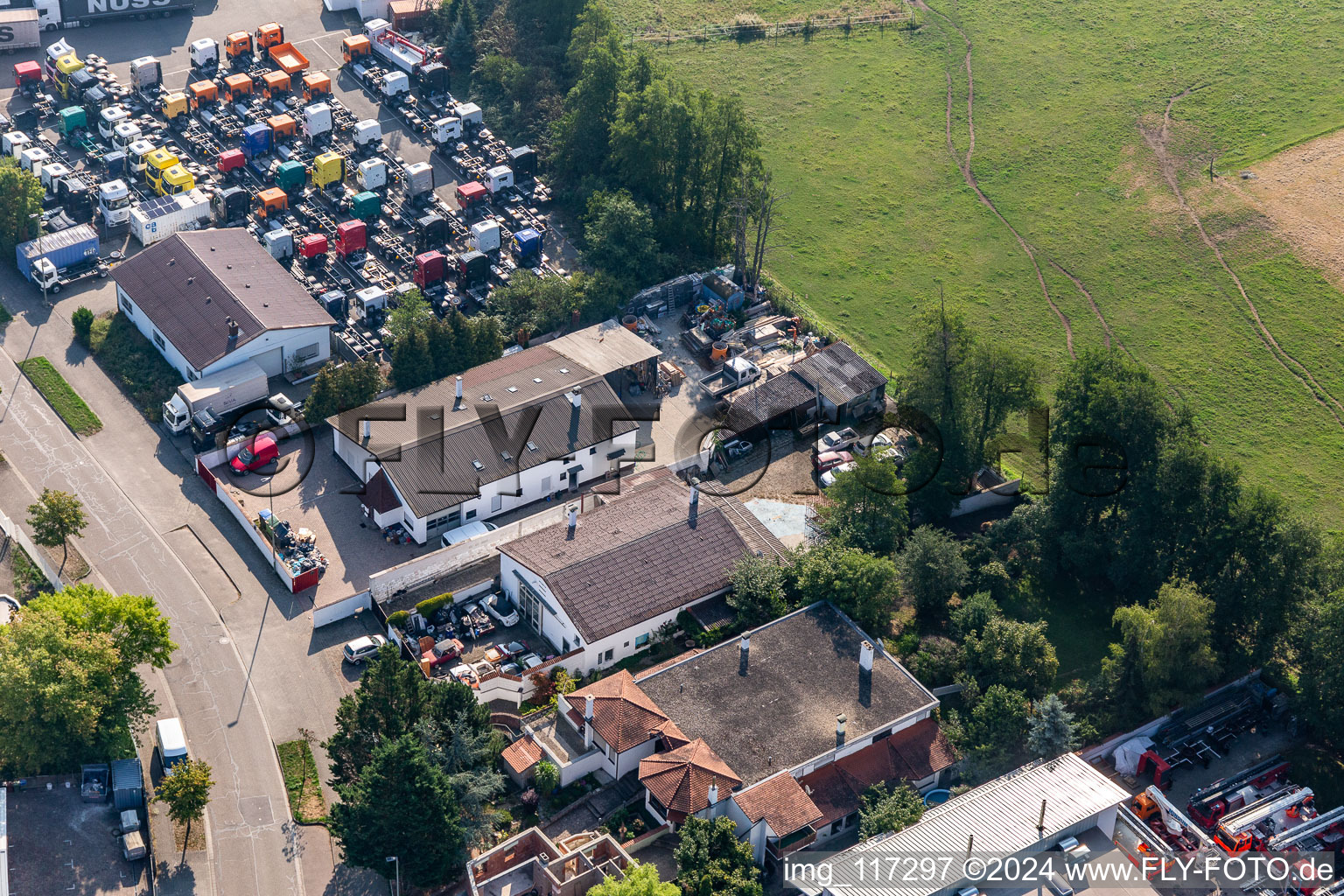 Drone recording of Horst Industrial Estate in the district Minderslachen in Kandel in the state Rhineland-Palatinate, Germany