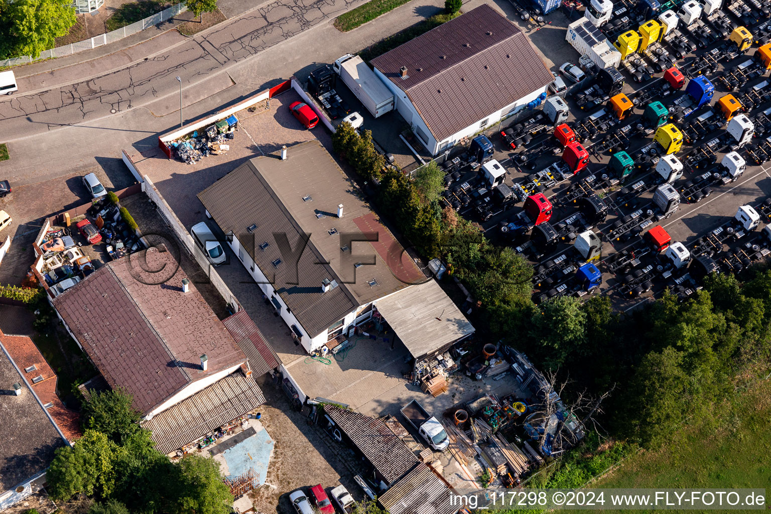 Drone image of Horst Industrial Estate in the district Minderslachen in Kandel in the state Rhineland-Palatinate, Germany