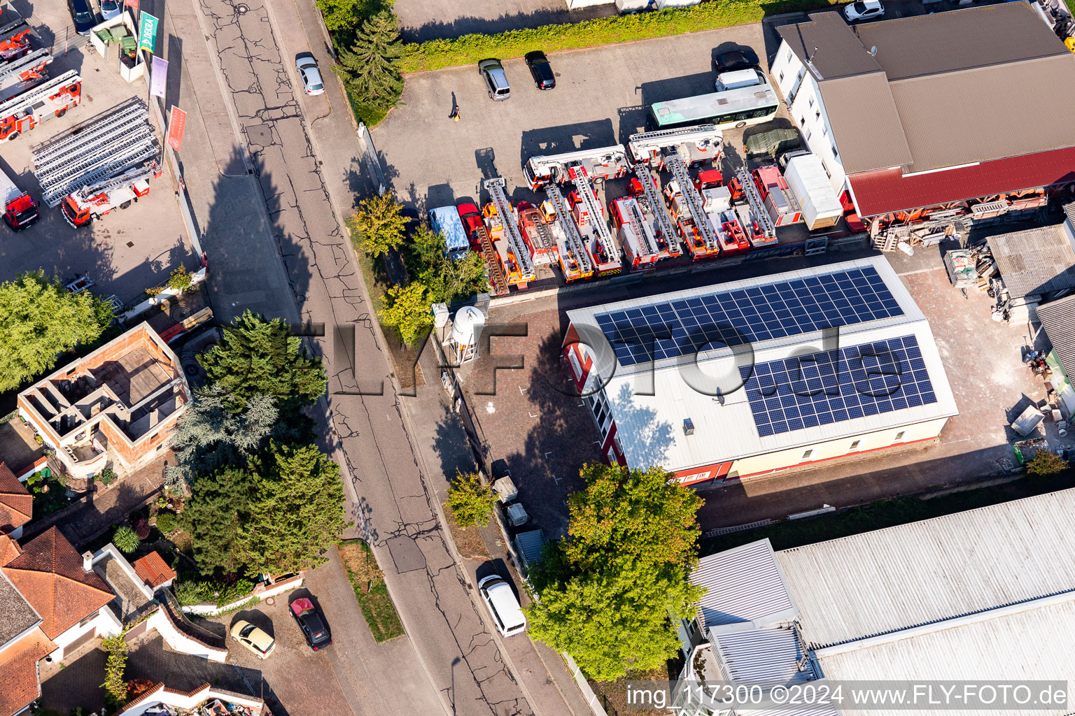 Horst Industrial Estate in the district Minderslachen in Kandel in the state Rhineland-Palatinate, Germany from a drone