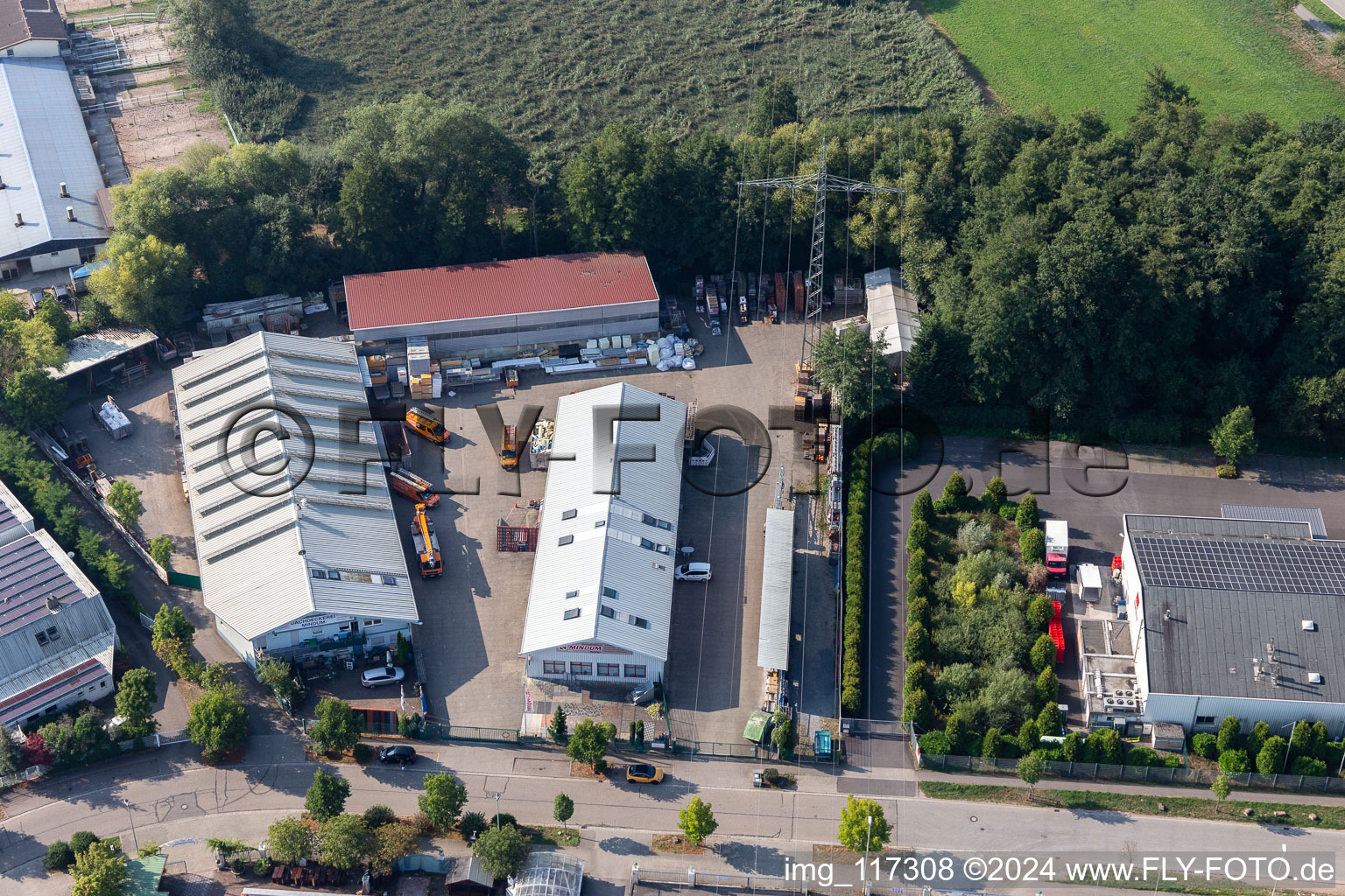 Roofing, scaffolding and construction plumbing Mindum, in the Horst industrial area in Kandel in the state Rhineland-Palatinate, Germany