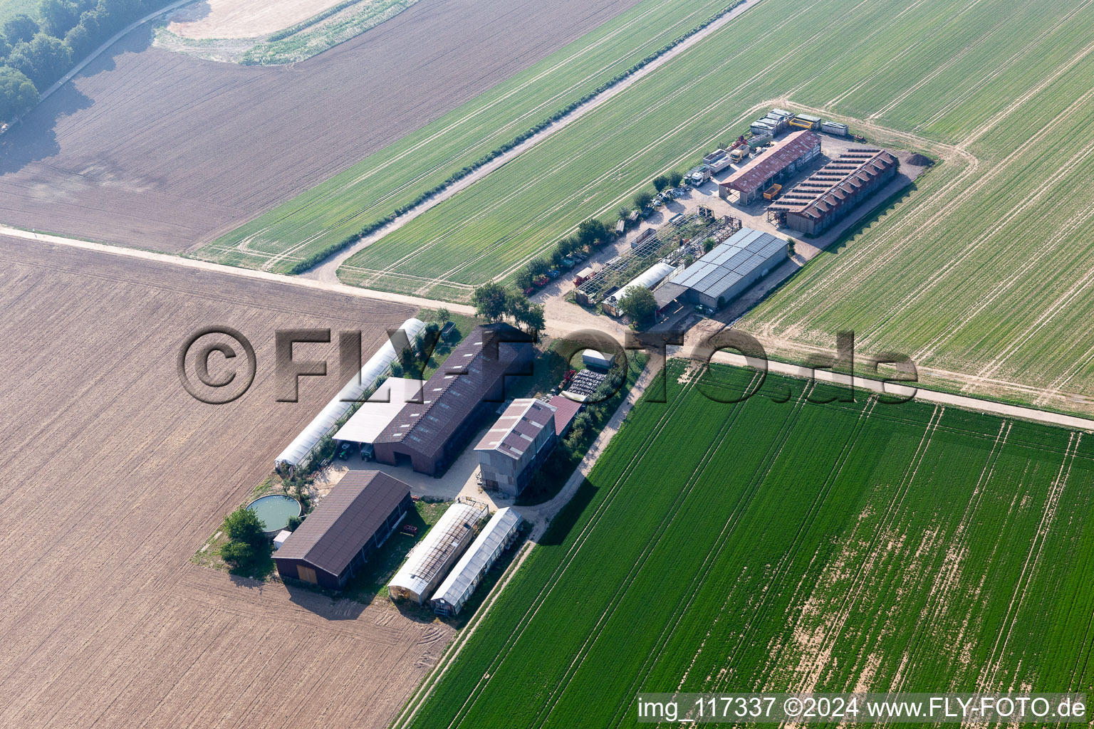 Aerial photograpy of Aussiedlerhof in Kandel in the state Rhineland-Palatinate, Germany