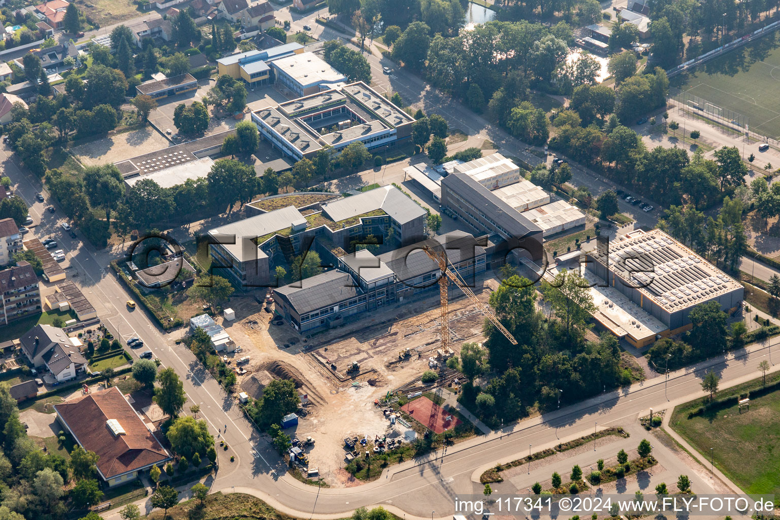 Aerial view of IGS construction site in Kandel in the state Rhineland-Palatinate, Germany