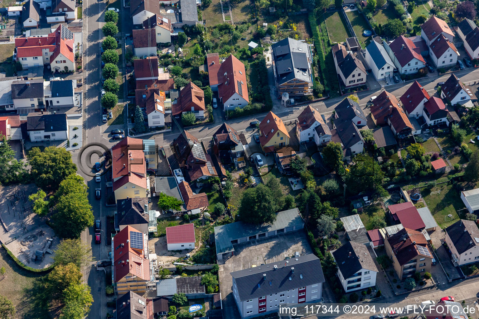 Oblique view of Settlement in Kandel in the state Rhineland-Palatinate, Germany