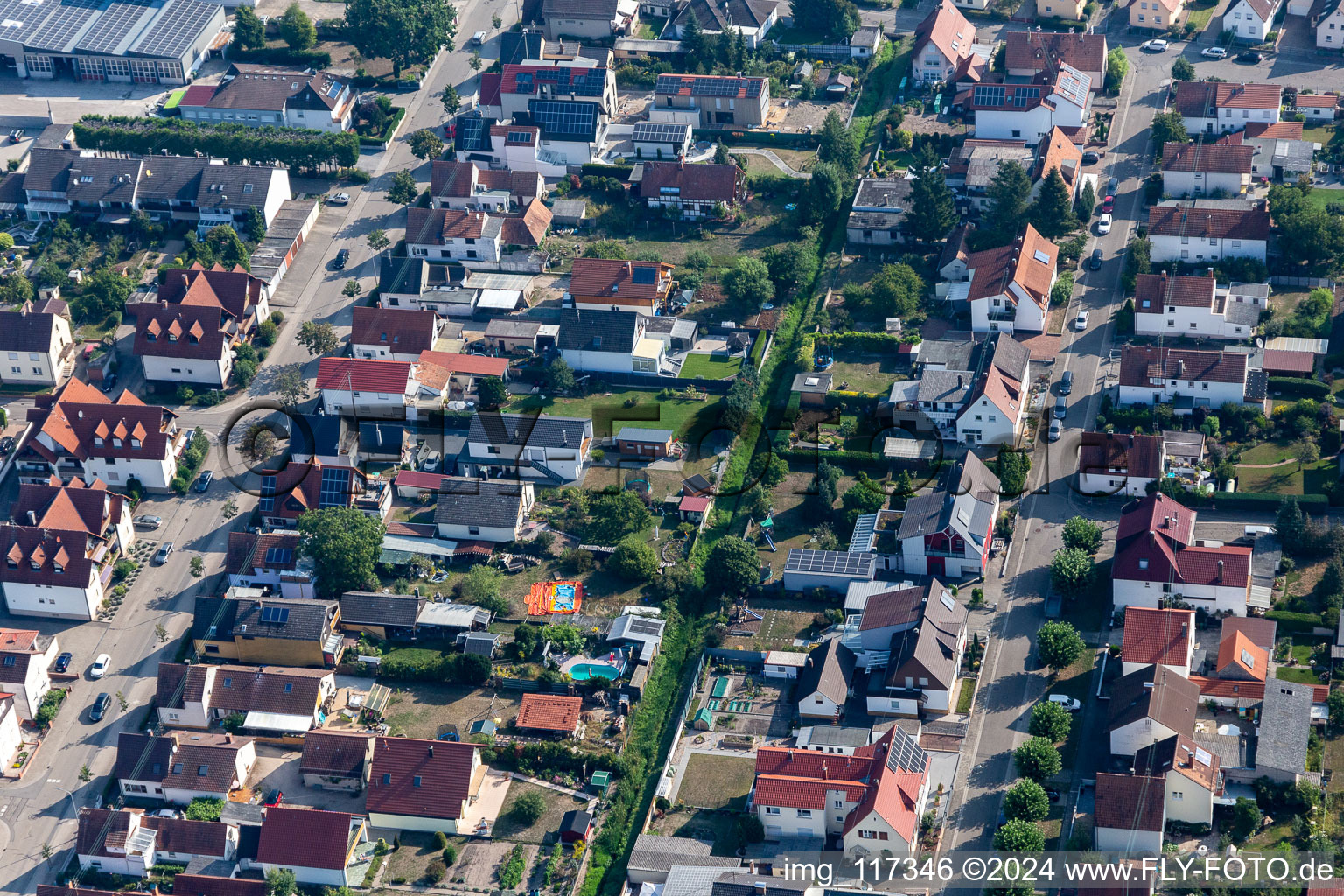 Settlement in Kandel in the state Rhineland-Palatinate, Germany out of the air