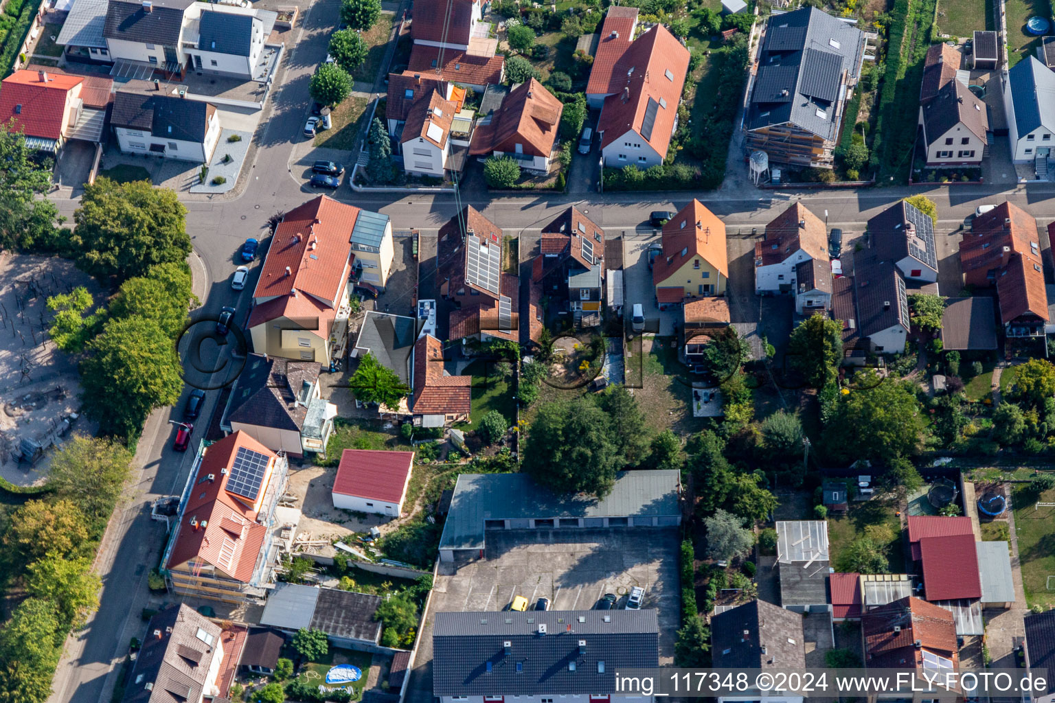 Settlement in Kandel in the state Rhineland-Palatinate, Germany from the plane