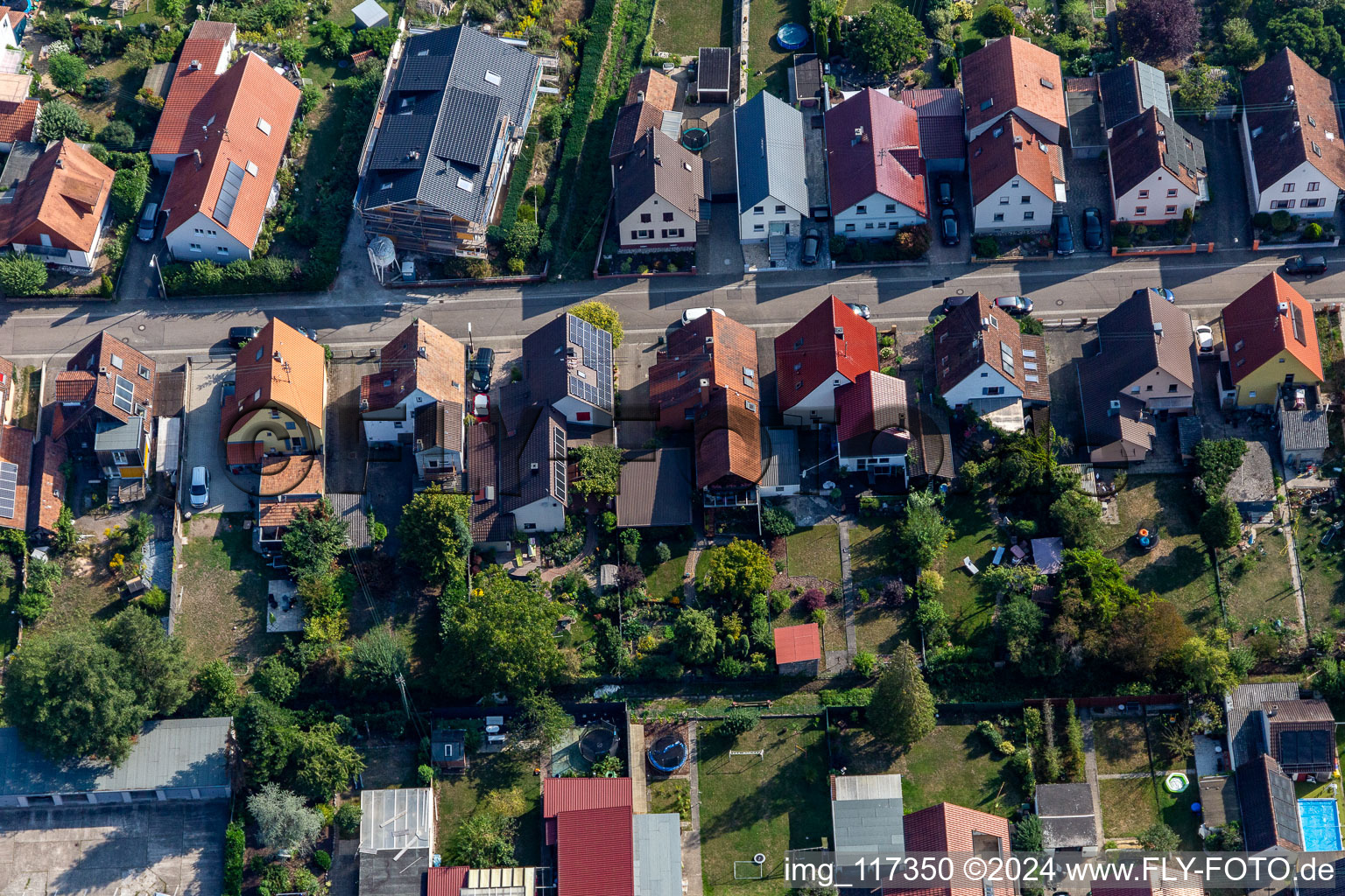 Settlement in Kandel in the state Rhineland-Palatinate, Germany viewn from the air