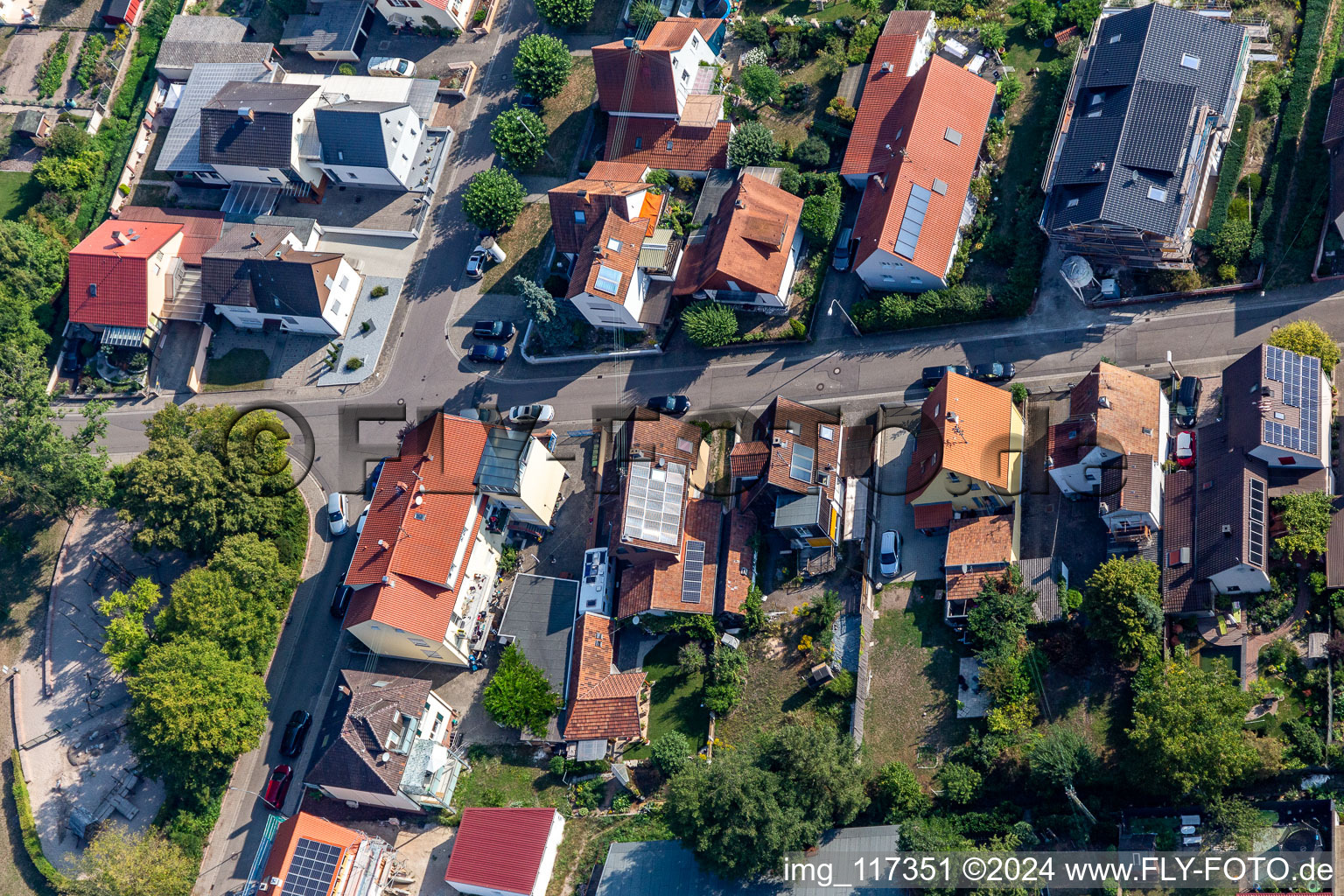 Drone recording of Settlement in Kandel in the state Rhineland-Palatinate, Germany