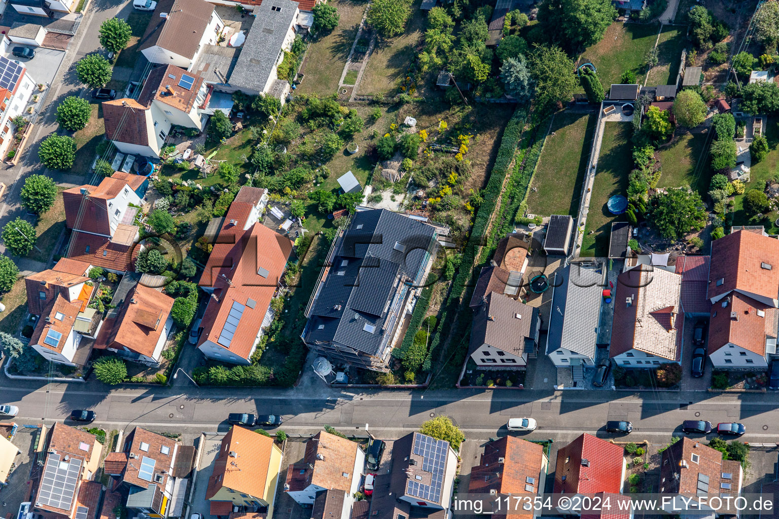 Settlement in Kandel in the state Rhineland-Palatinate, Germany from the drone perspective