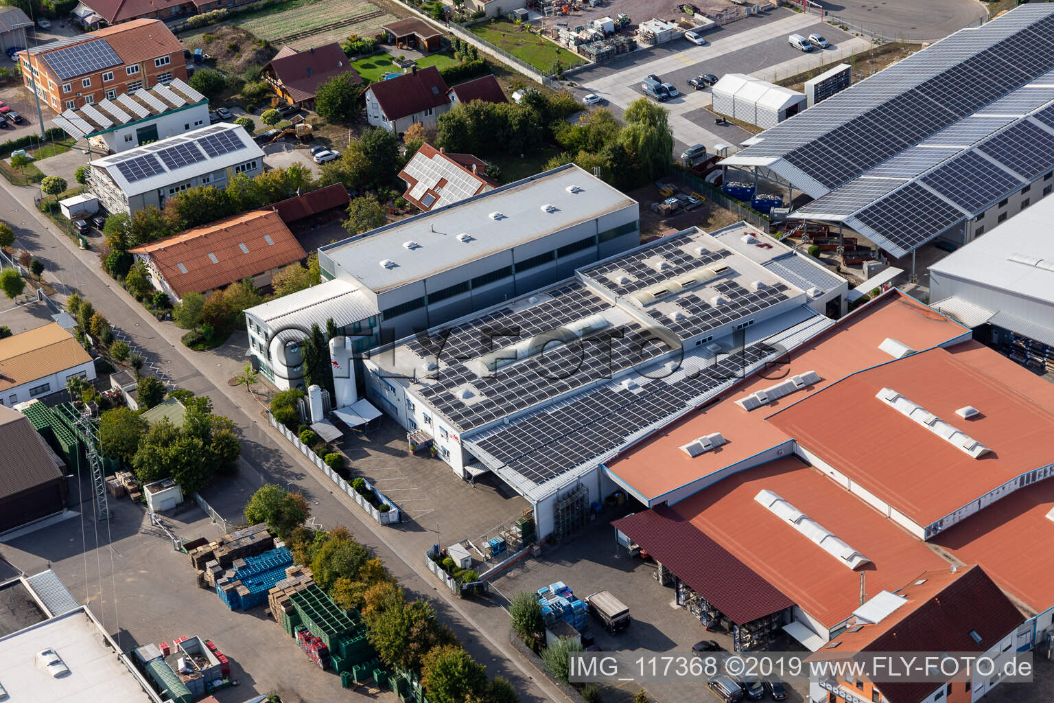 Bird's eye view of Commercial area Im Gereut, HGGS LaserCUT GmbH & Co. KG in Hatzenbühl in the state Rhineland-Palatinate, Germany