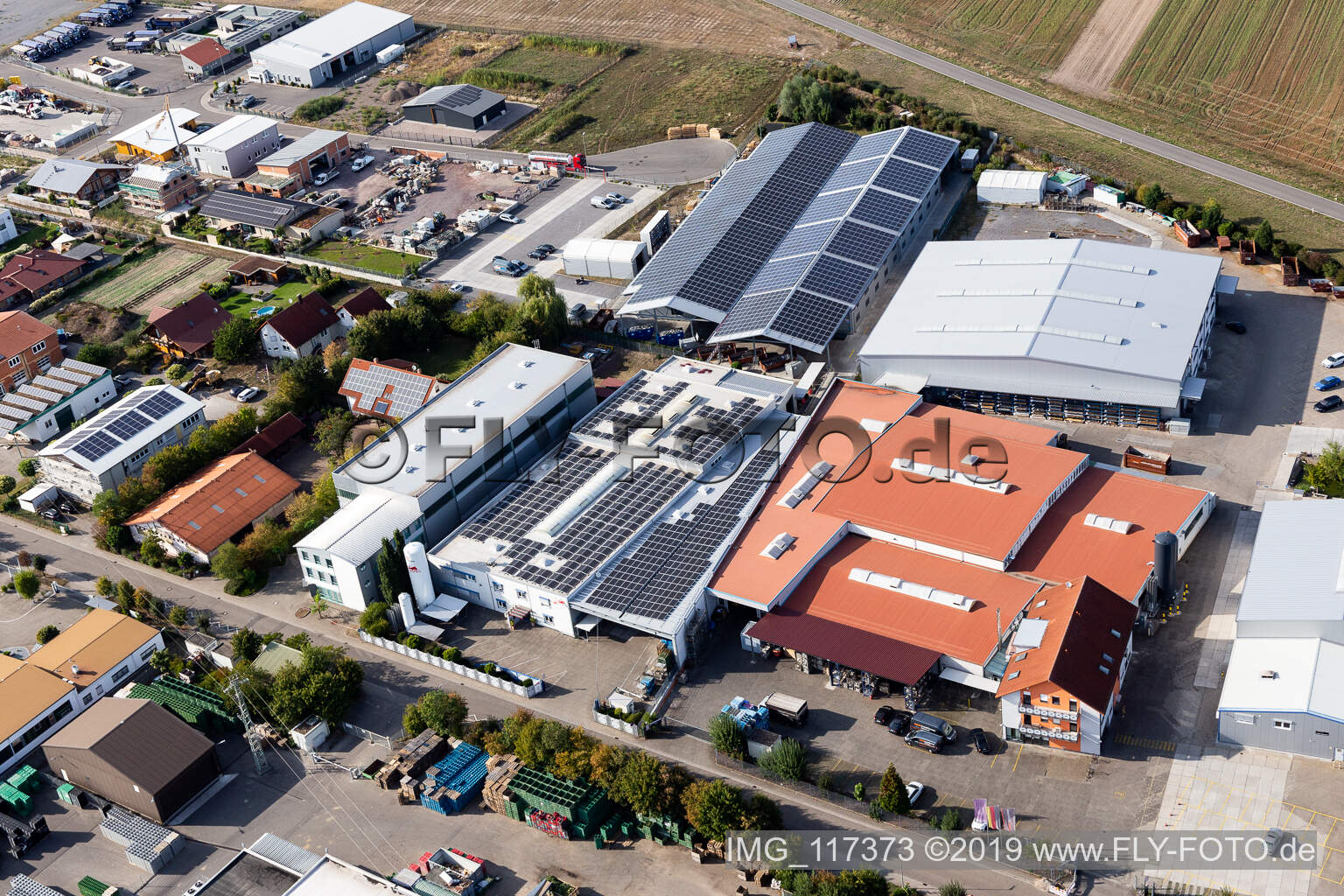 Drone recording of Commercial area Im Gereut, HGGS LaserCUT GmbH & Co. KG in Hatzenbühl in the state Rhineland-Palatinate, Germany