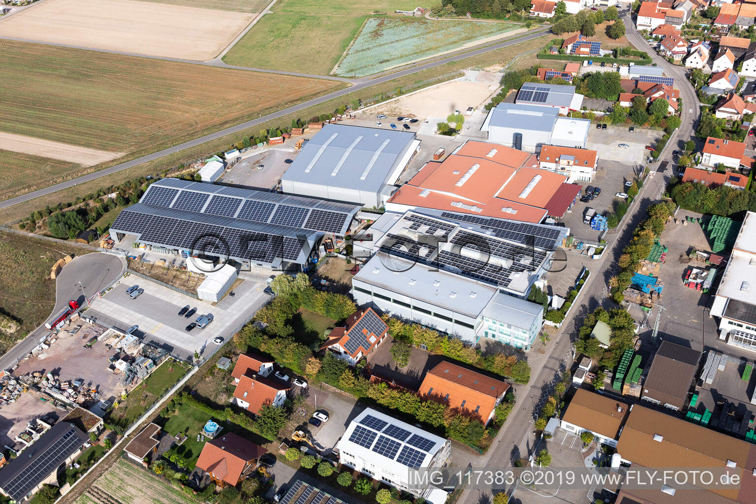 Aerial photograpy of Commercial area Im Gereut, HGGS LaserCUT GmbH & Co. KG in Hatzenbühl in the state Rhineland-Palatinate, Germany