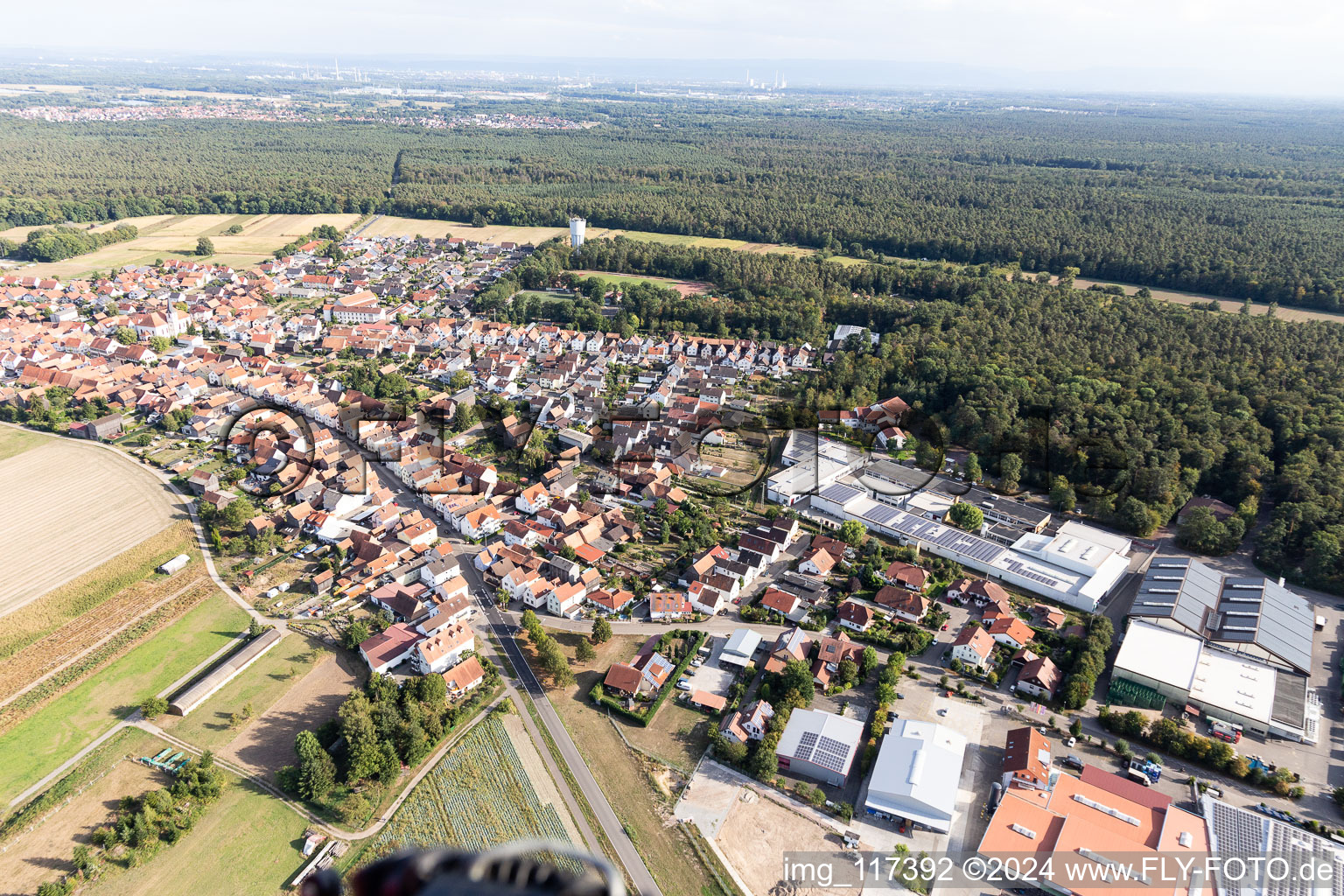 Hatzenbühl in the state Rhineland-Palatinate, Germany seen from above