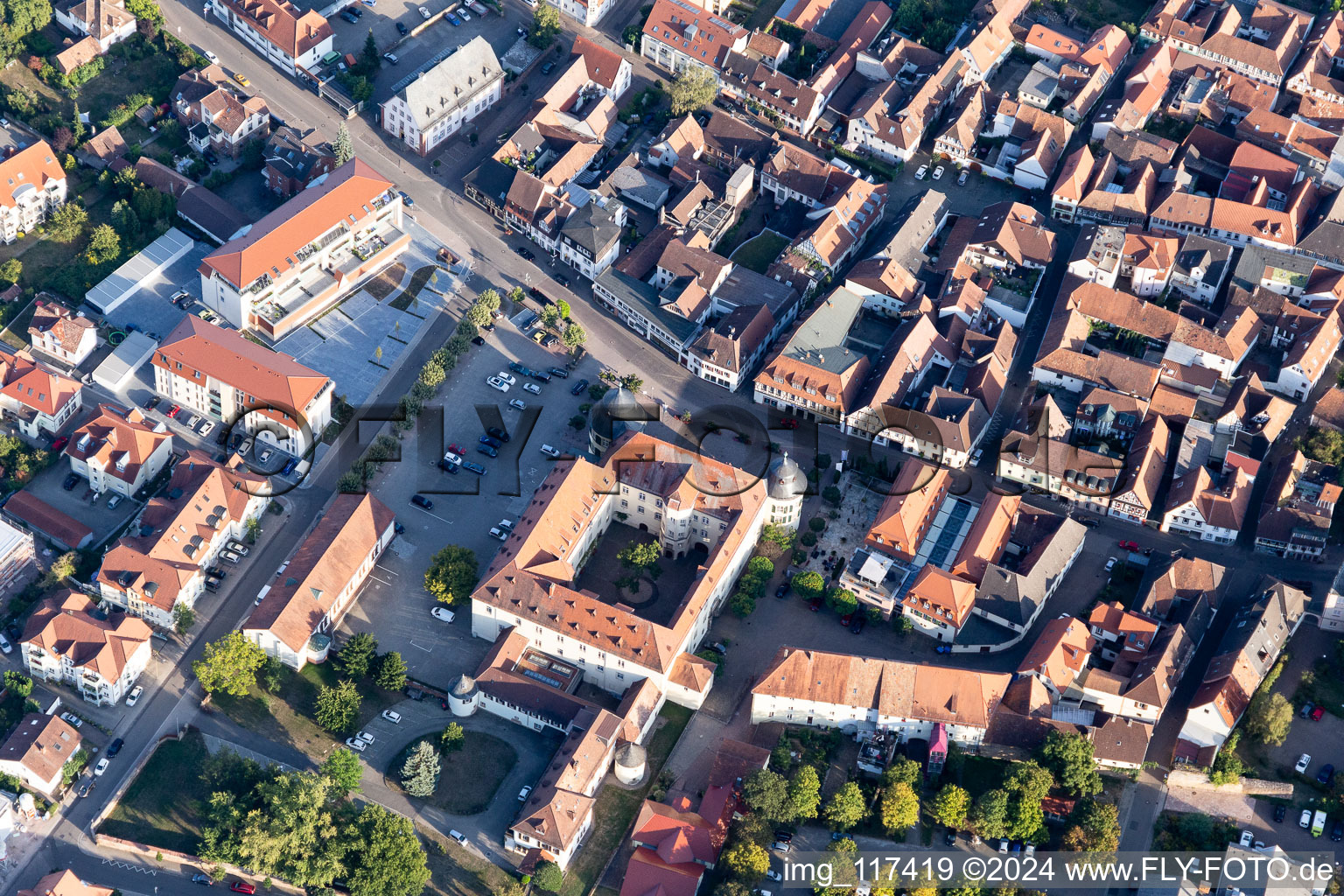 Aerial view of Lock in Bad Bergzabern in the state Rhineland-Palatinate, Germany