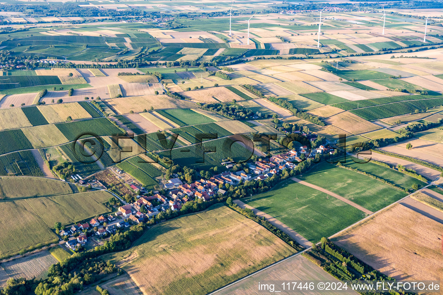 Vollmersweiler in the state Rhineland-Palatinate, Germany seen from a drone