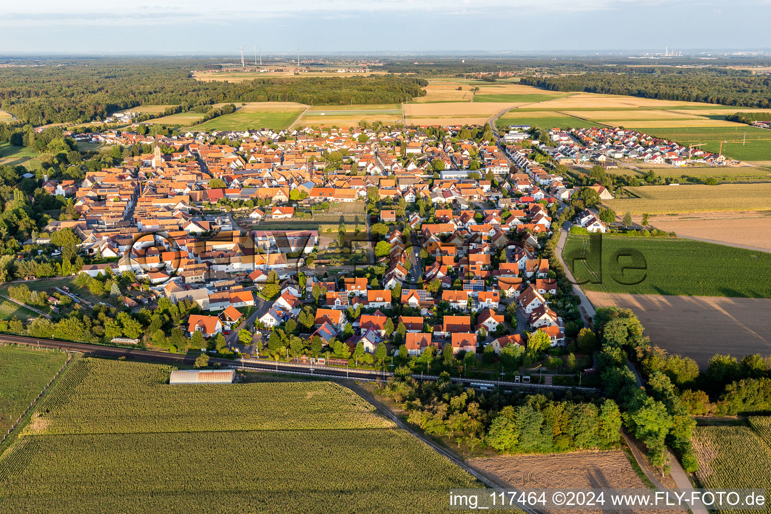 Steinweiler in the state Rhineland-Palatinate, Germany out of the air