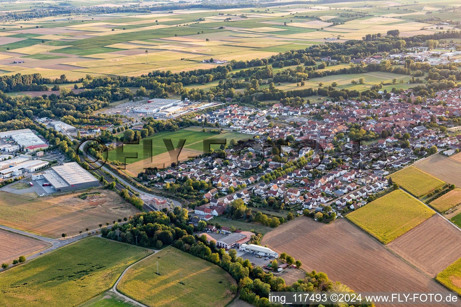 Oblique view of Rohrbach in the state Rhineland-Palatinate, Germany