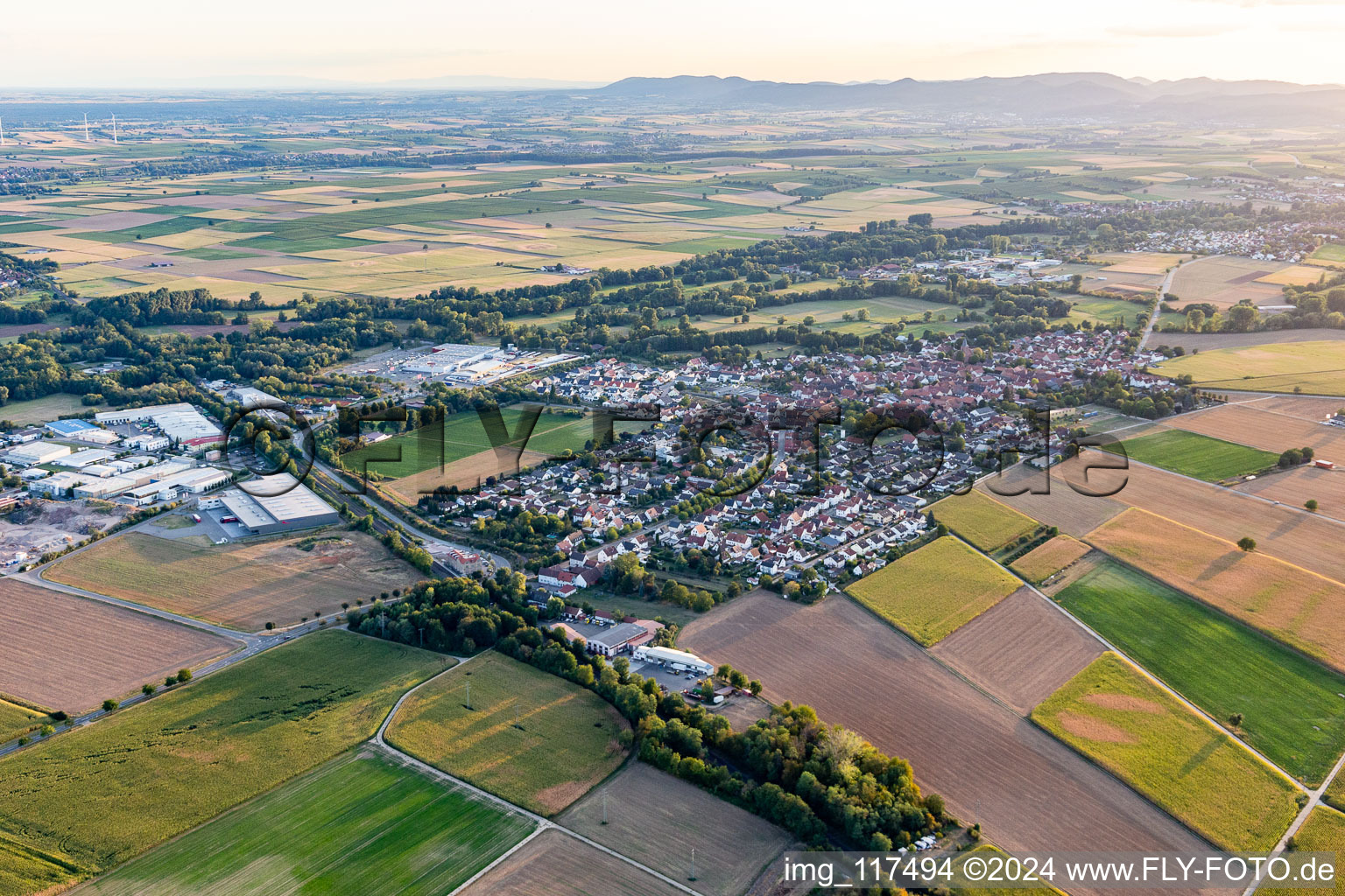 Rohrbach in the state Rhineland-Palatinate, Germany from above