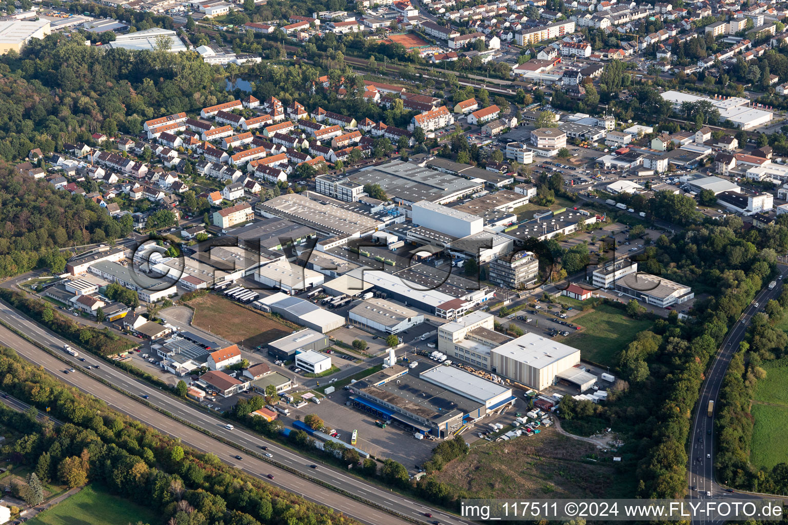 Industrial estate and company settlement in Hochstadt in the state Hesse, Germany