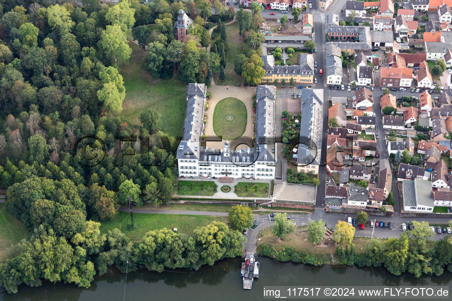 Building complex in the park of the castle of Rumpenheim on the Main river in the district Rumpenheim in Offenbach am Main in the state Hesse, Germany