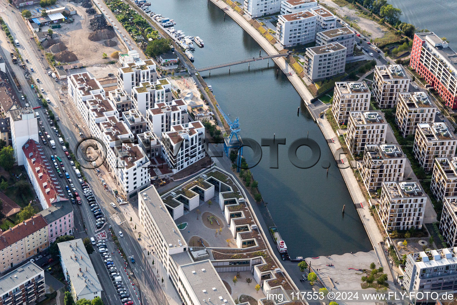 Harbour Island in the district Hafen in Offenbach am Main in the state Hesse, Germany out of the air