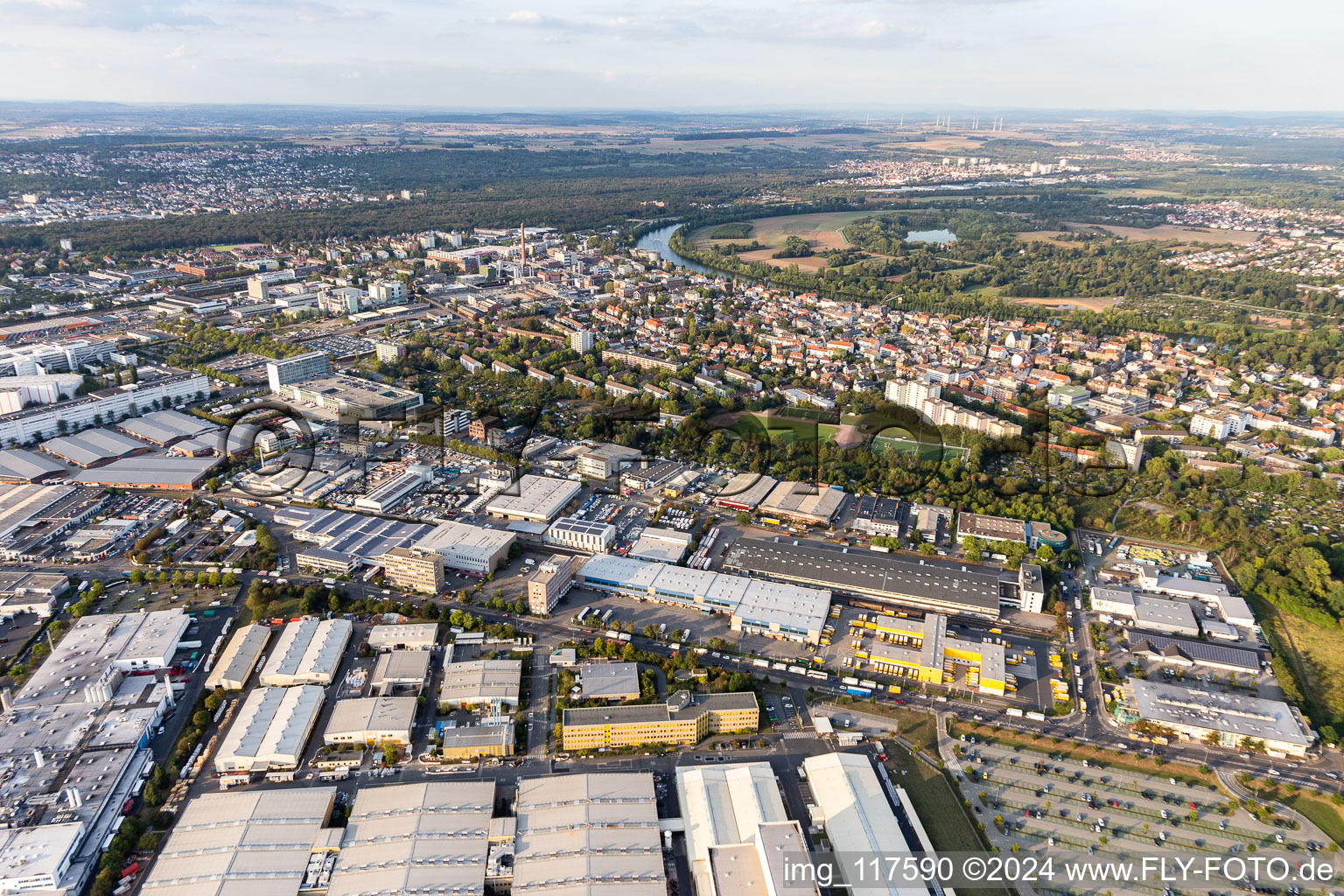 Building and production halls on the premises of Siemens AG Schaltanlagen factory Fechenheim in Frankfurt in the state Hesse, Germany