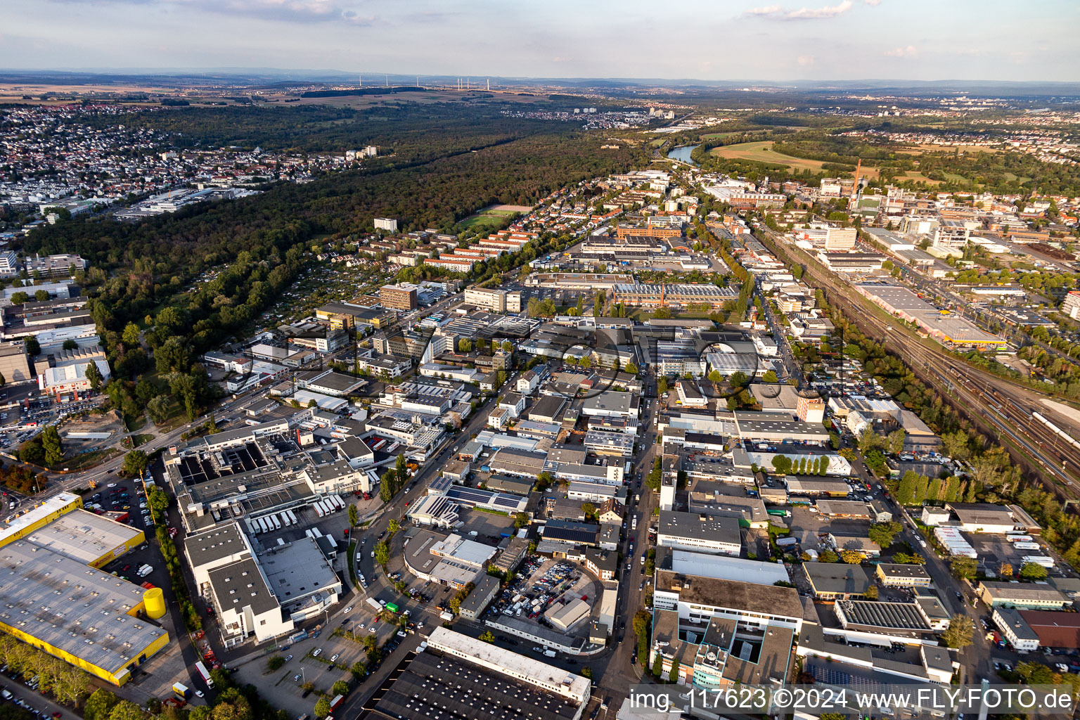 Industrial estate and company settlement in Fechenheim in the state Hesse, Germany