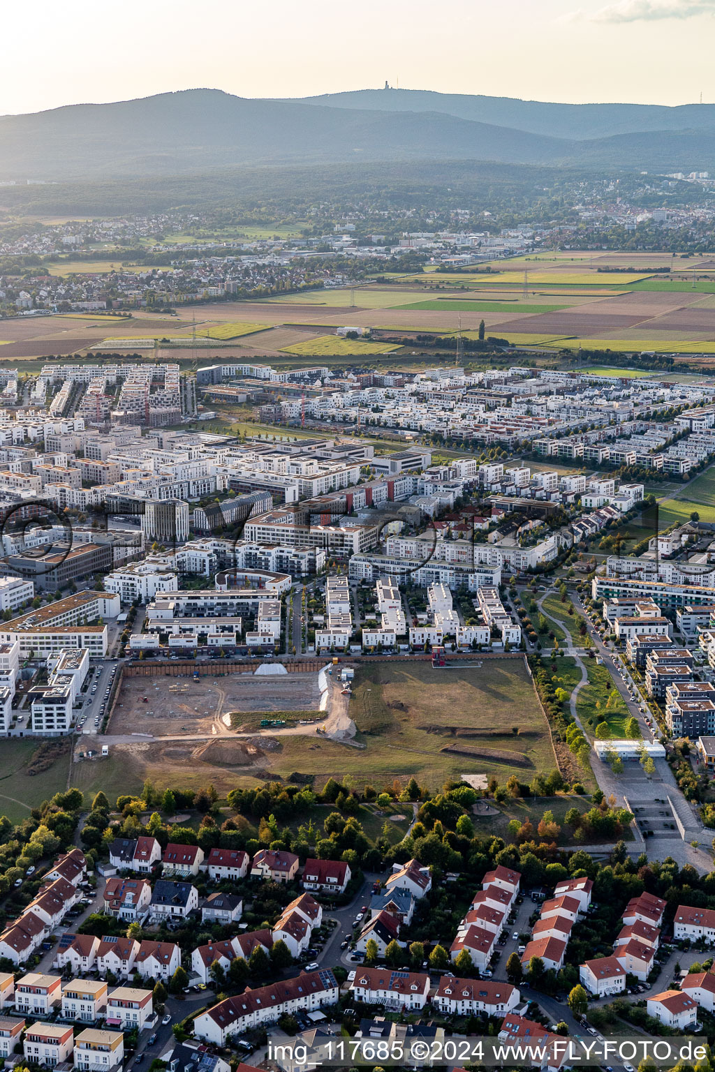 Aerial view of District Kalbach-Riedberg in Frankfurt am Main in the state Hesse, Germany