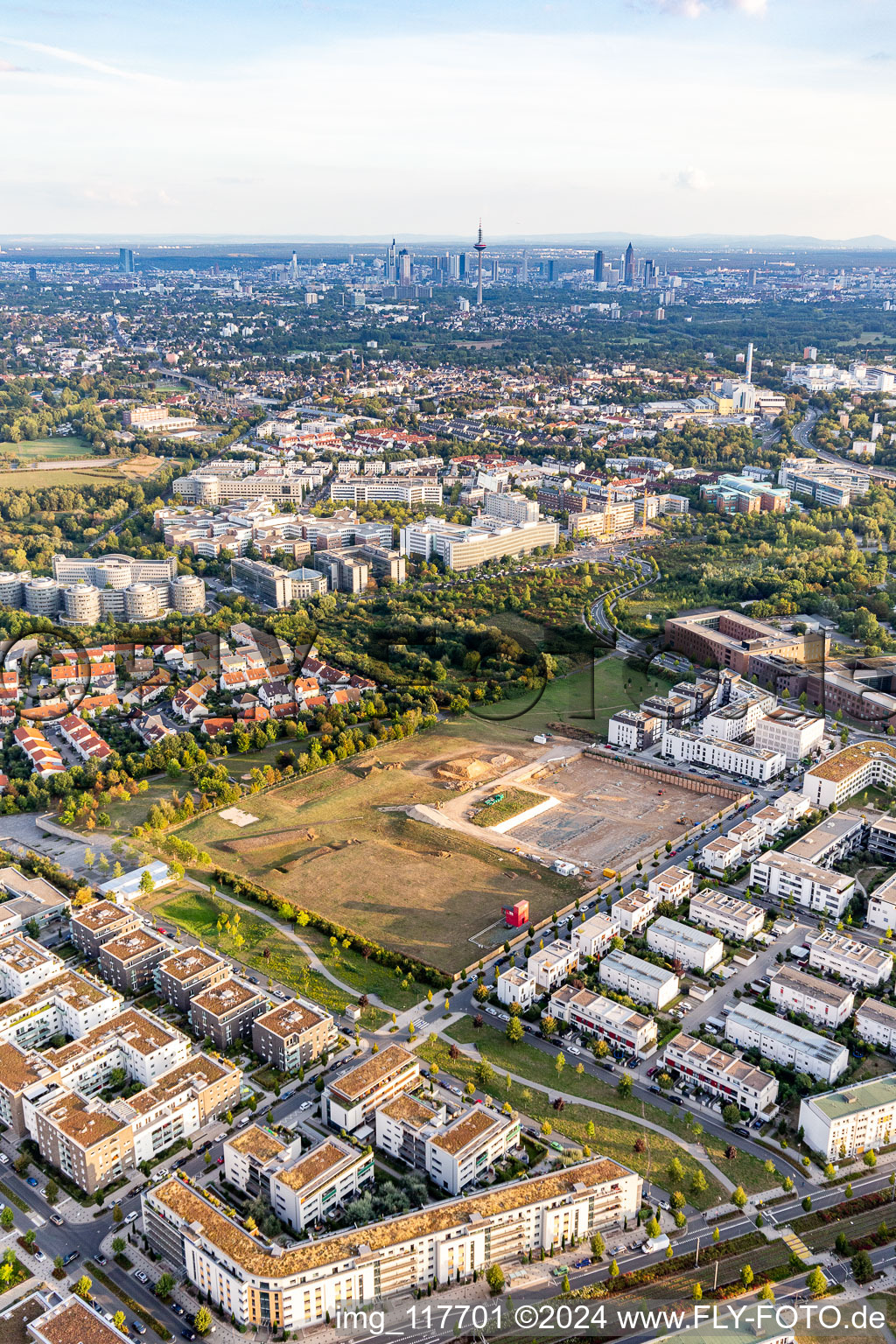 Oblique view of District Kalbach-Riedberg in Frankfurt am Main in the state Hesse, Germany