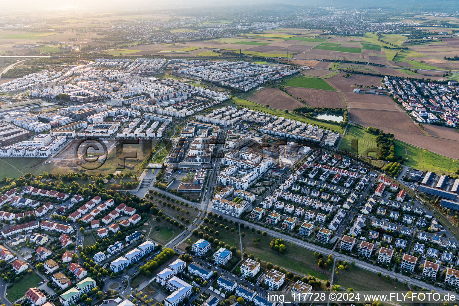 District Niederursel in Frankfurt am Main in the state Hesse, Germany from above