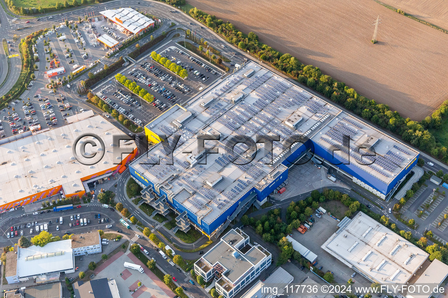 Building of the store - furniture market " IKEA Einrichtungshaus Frankfurt " in the district Nieder-Eschbach in Frankfurt in the state Hesse, Germany