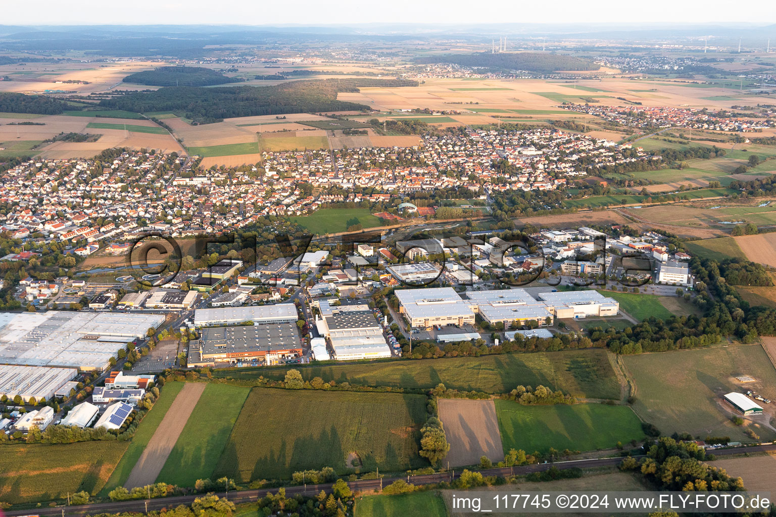 Aerial view of Klein-Karben in the state Hesse, Germany