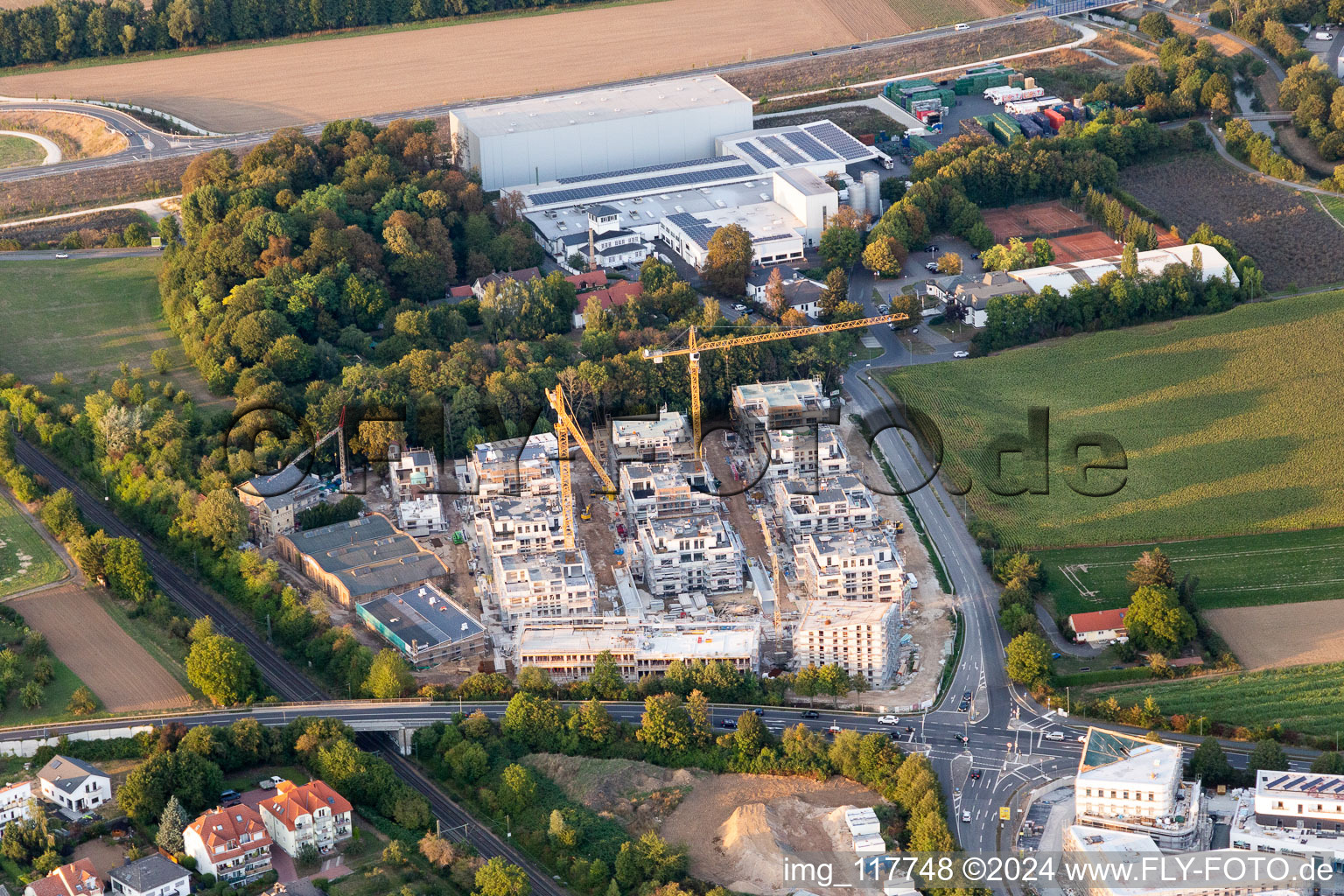 Construction site for the multi-family residential building Brunnenstrasse in Karben in the state Hesse, Germany