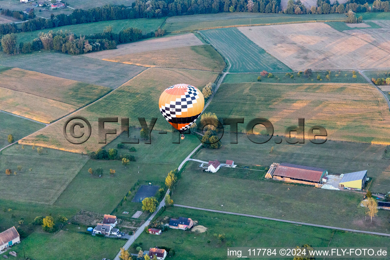 Kindwiller in the state Bas-Rhin, France from above