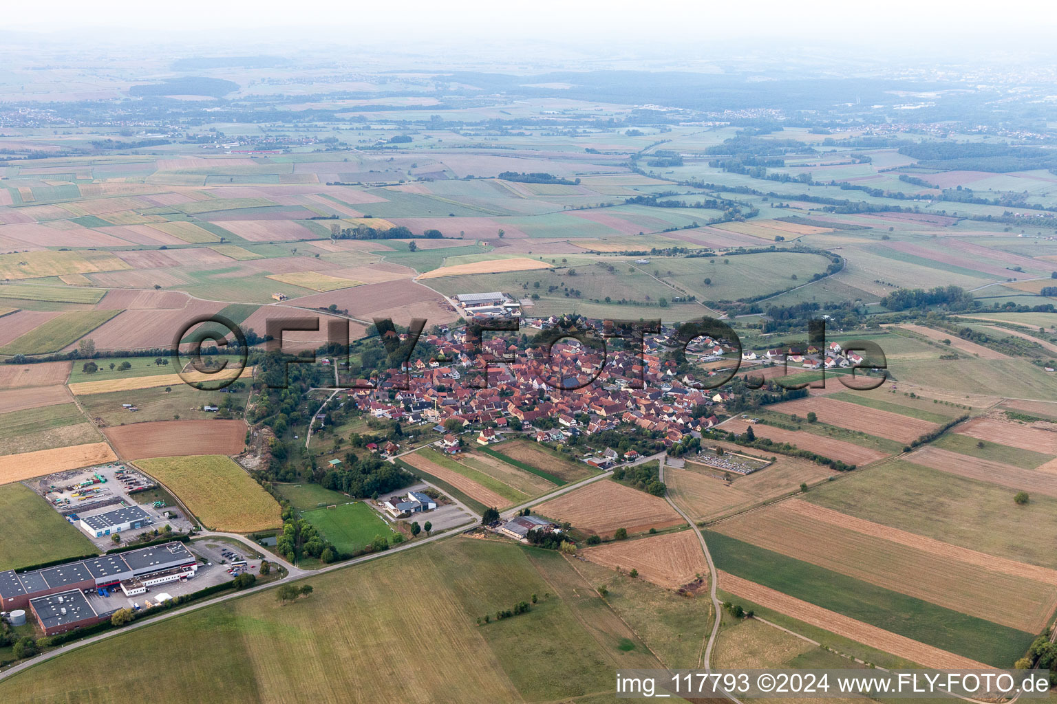 Aerial photograpy of Bouxwiller in the state Bas-Rhin, France