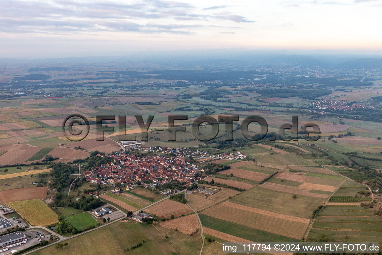 Oblique view of Bouxwiller in the state Bas-Rhin, France