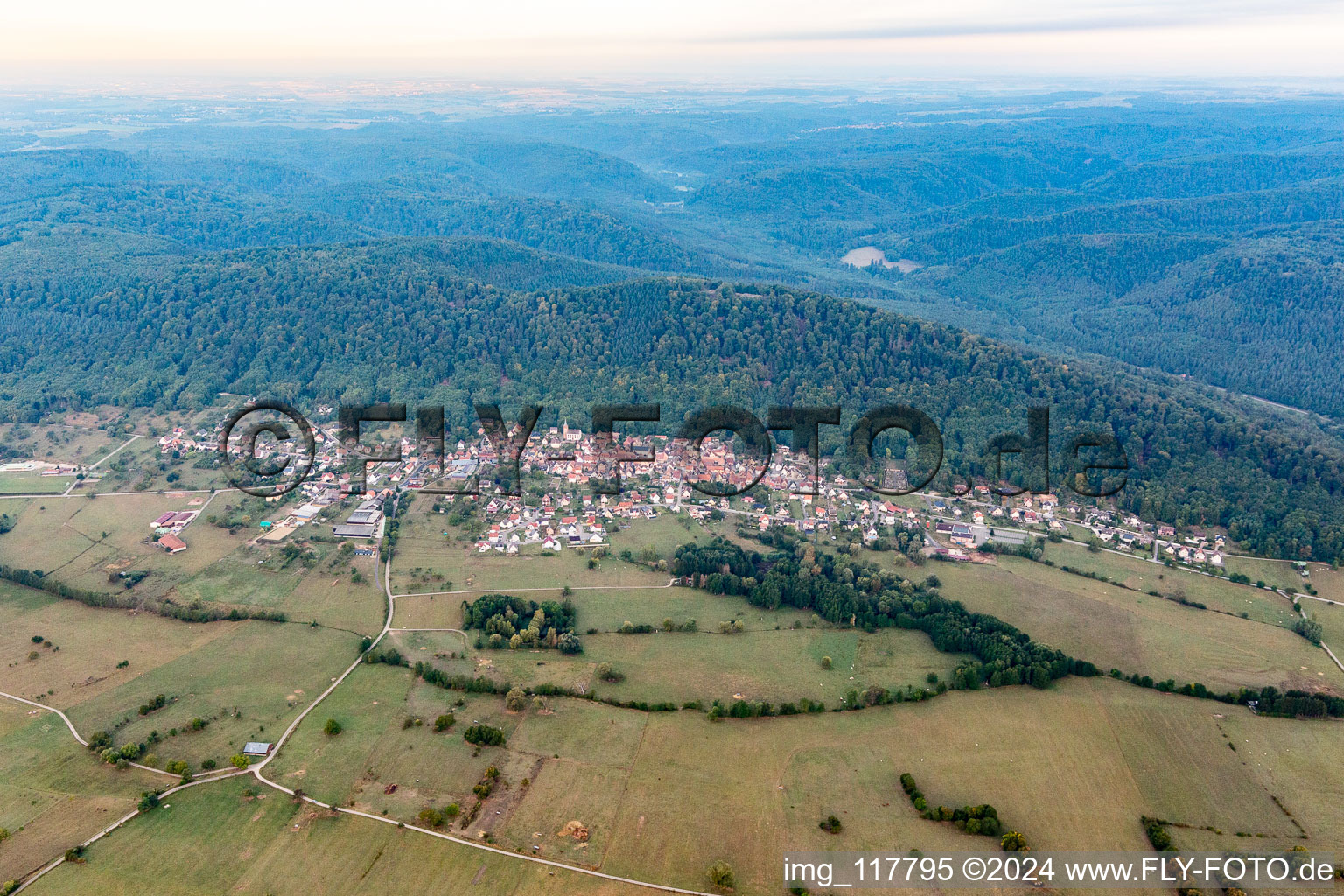 Ernolsheim-lès-Saverne in the state Bas-Rhin, France viewn from the air