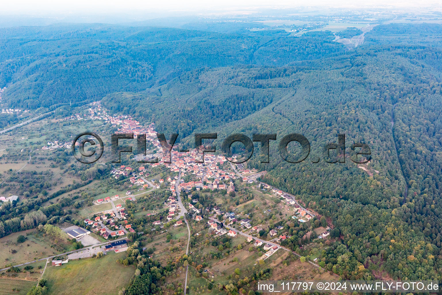 Drone image of Ernolsheim-lès-Saverne in the state Bas-Rhin, France