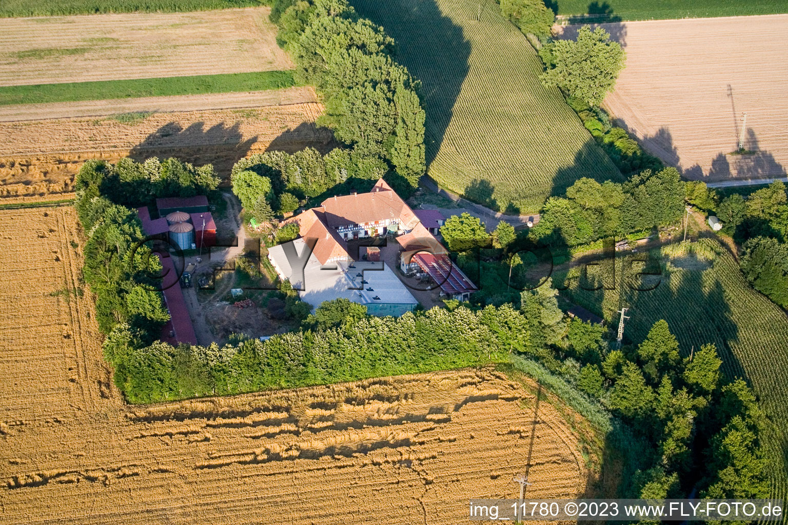 Aerial photograpy of At Erlenbach, Leistenmühle in Kandel in the state Rhineland-Palatinate, Germany
