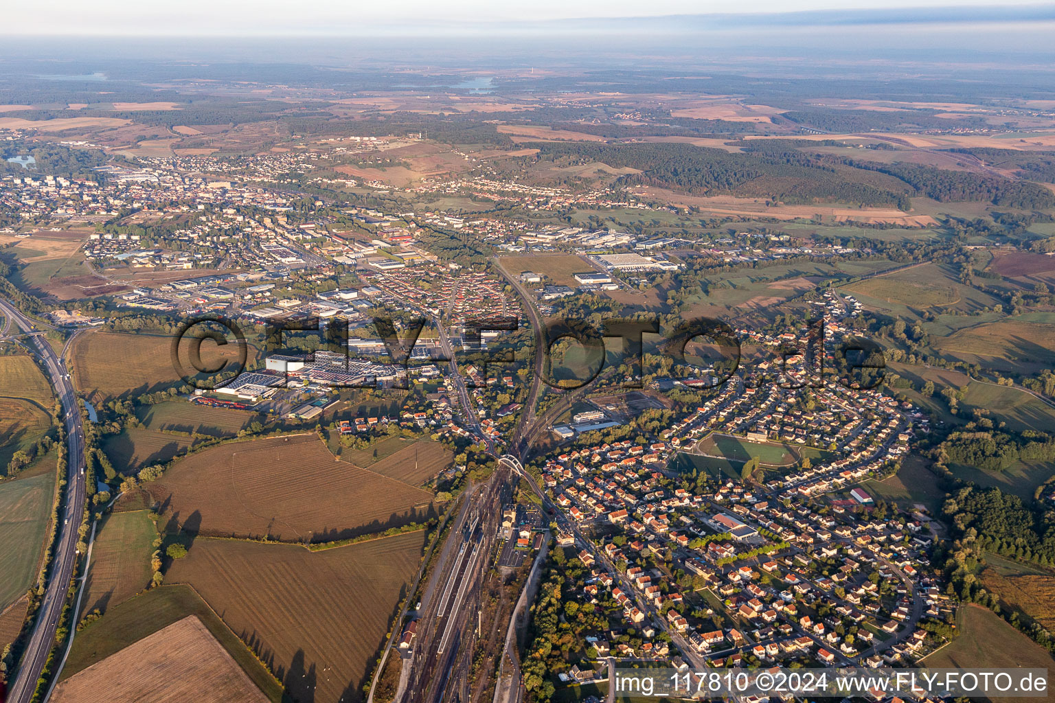 Town View of the streets and houses of the residential areas in Reding in Grand Est, France