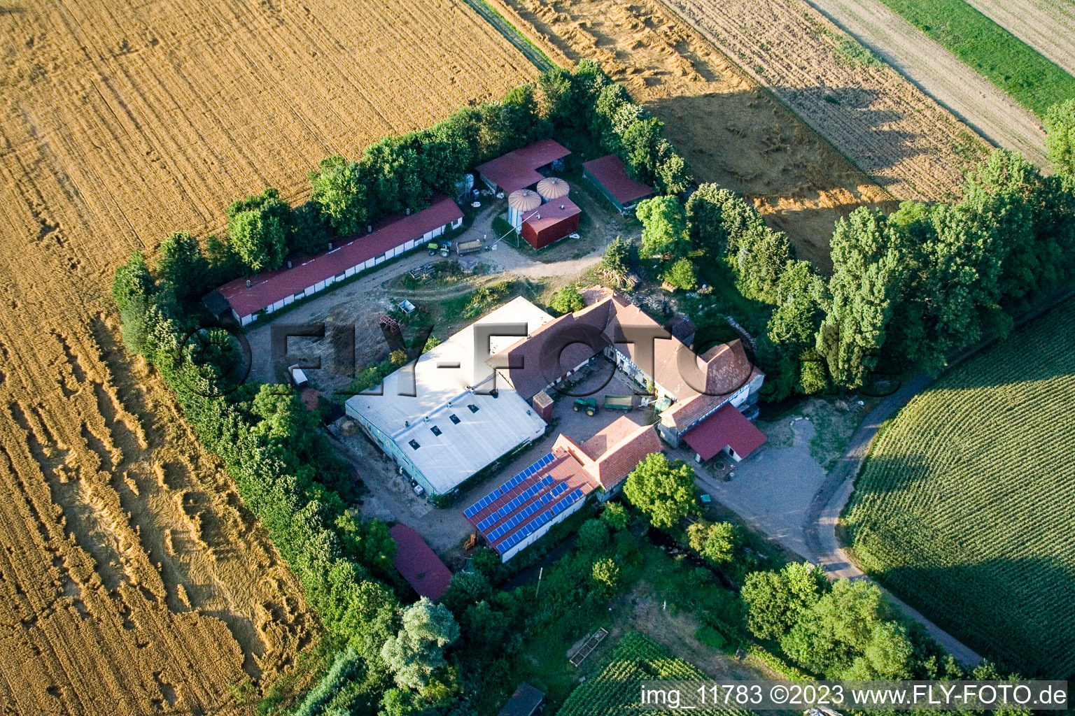 At Erlenbach, Leistenmühle in Kandel in the state Rhineland-Palatinate, Germany out of the air