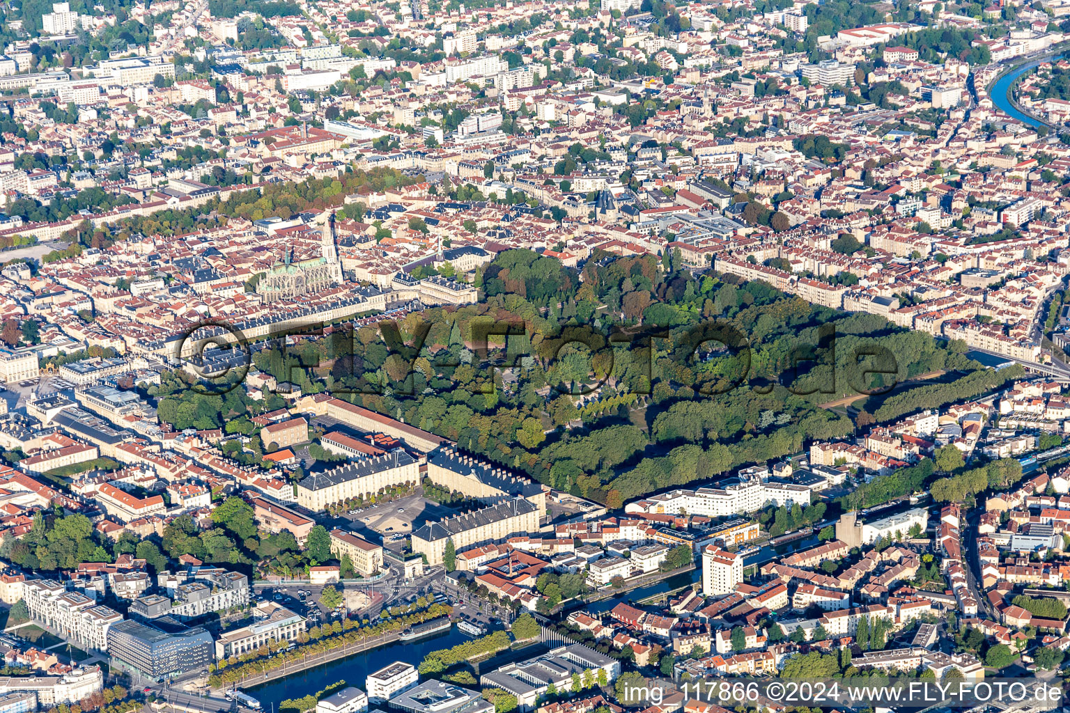 Park of Parc de la PepiniA?re de Nancy with Palais du Gouvernement - Jardin du Palais in Nancy in Grand Est, France