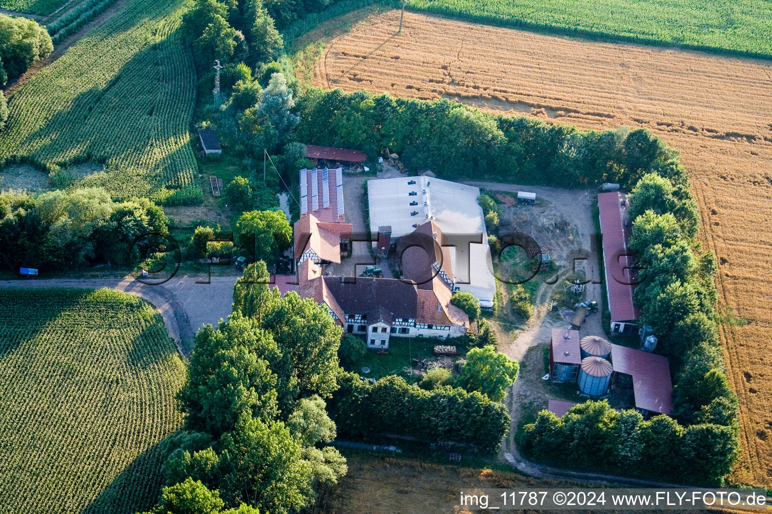 Aerial photograpy of At Erlenbach, Leistenmühle in Kandel in the state Rhineland-Palatinate, Germany