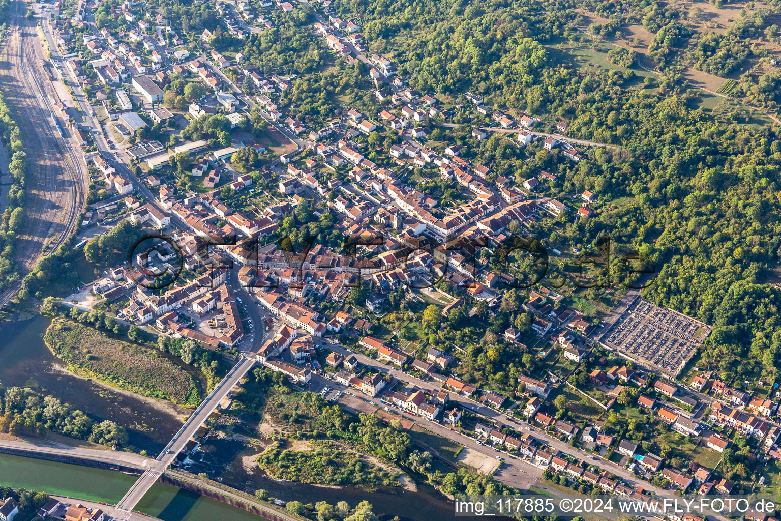 Aerial photograpy of Pont-Saint-Vincent in the state Meurthe et Moselle, France