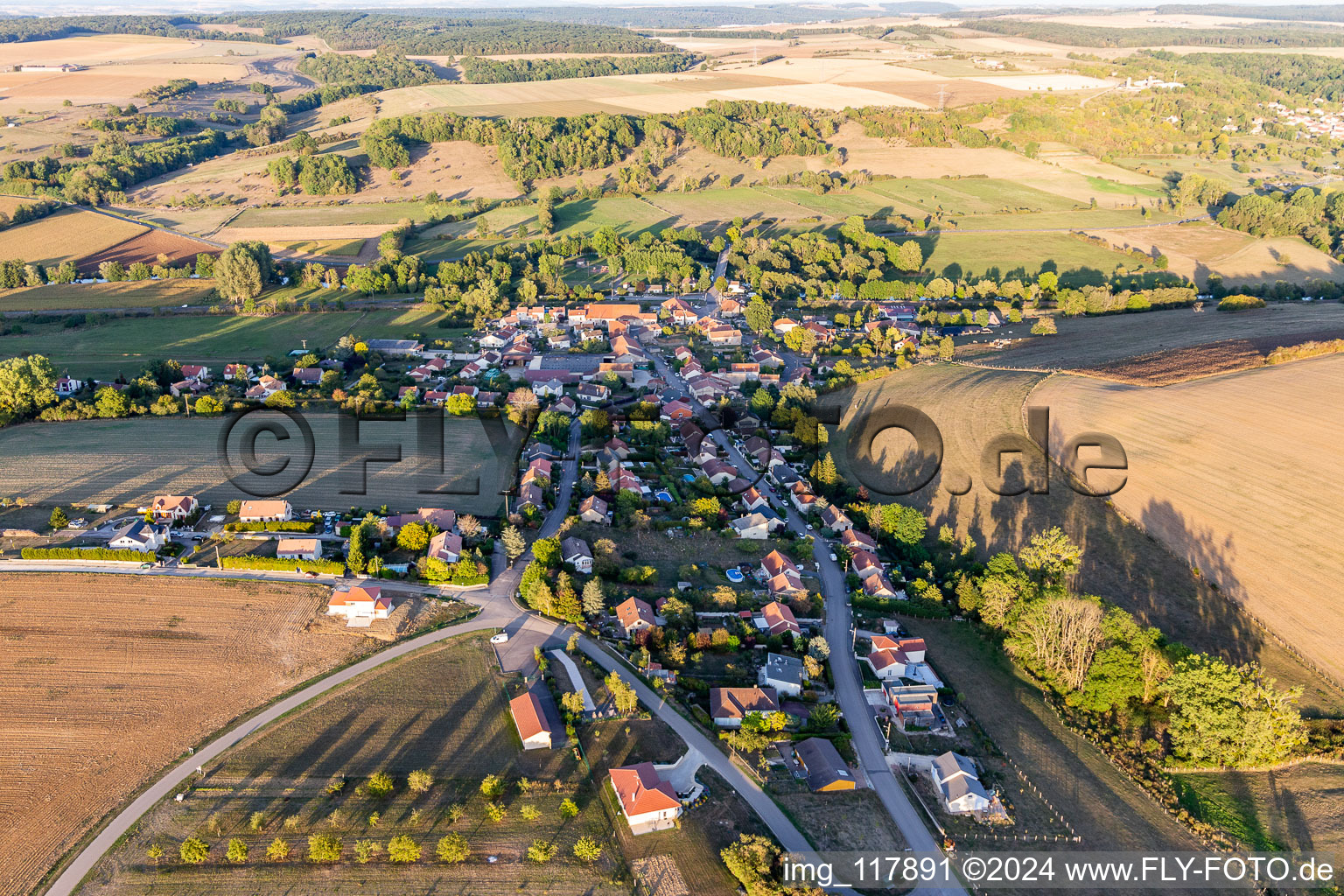 Aerial view of Pierreville in the state Meurthe et Moselle, France