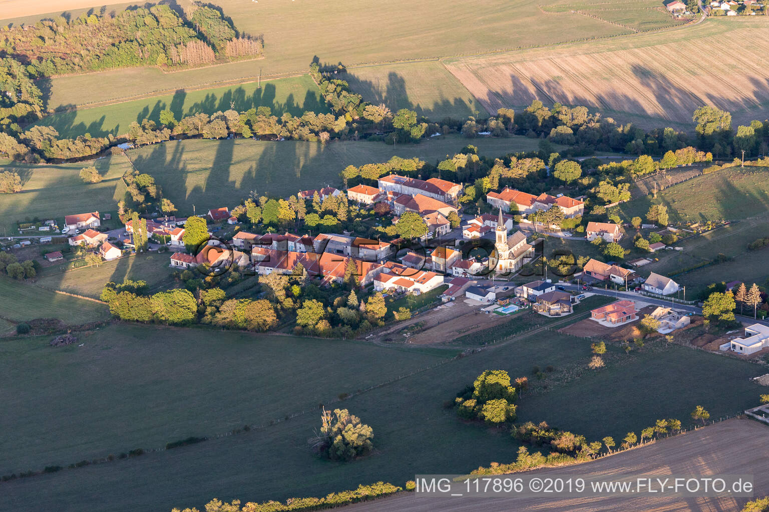 Aerial view of Tantonville in the state Meurthe et Moselle, France